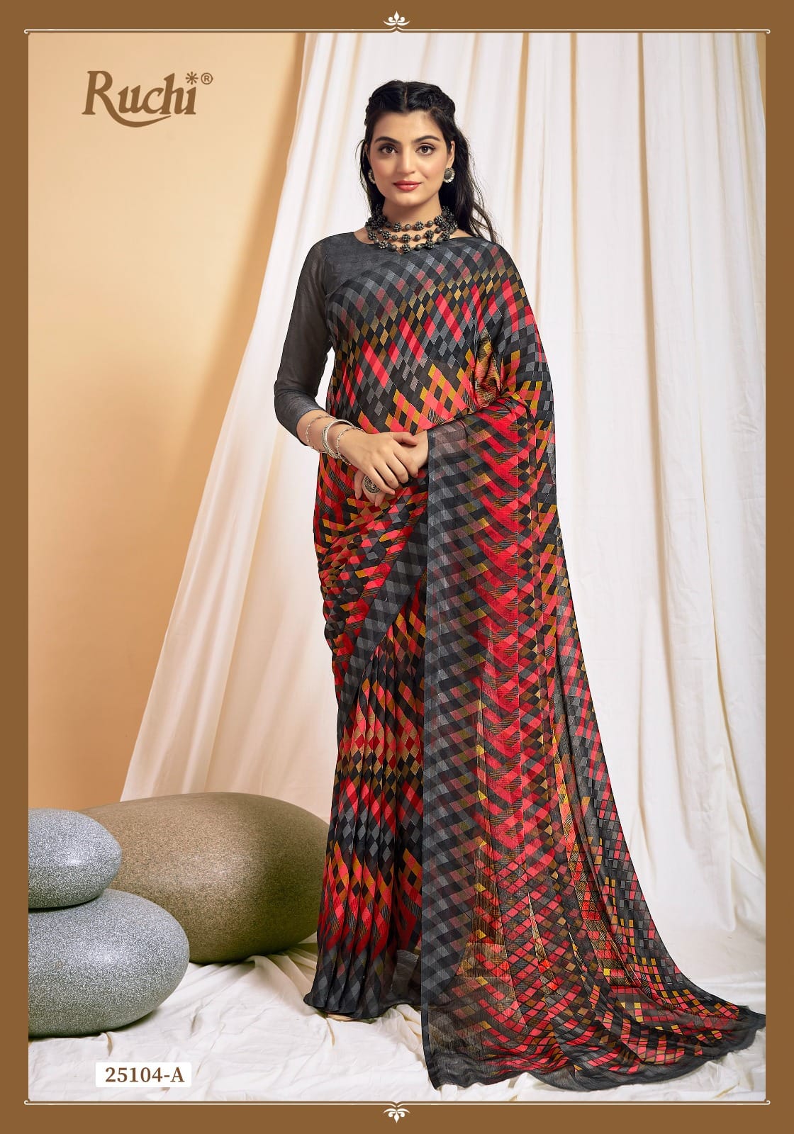 Ruchi Star Chiffon 125 soft Chiffon Saree Collection
